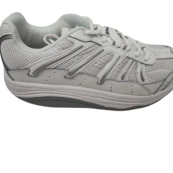 Exerstep Rocker Bottom Design Women's Brisa Leather Mesh Tennis Shoe Size 7 NIB - Picture 2 of 9